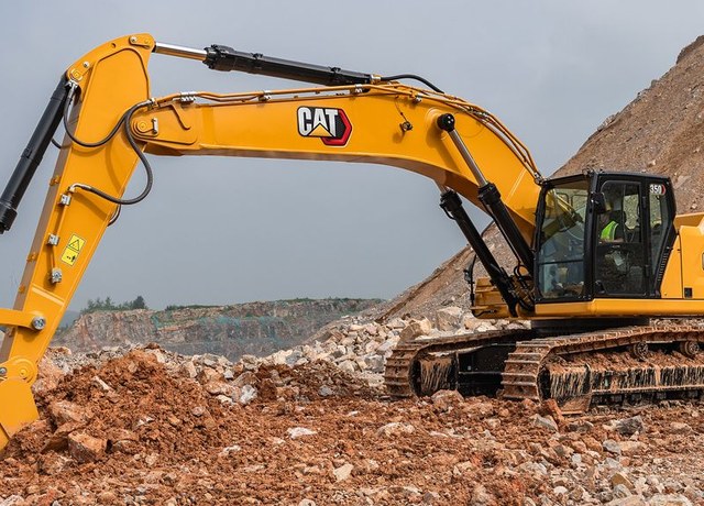 Caterpillar excavator on site